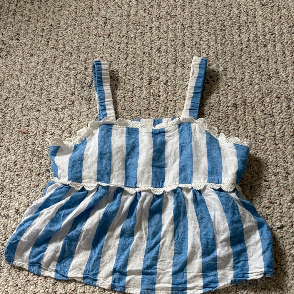 Self Esteem Blue and White Striped Camisole